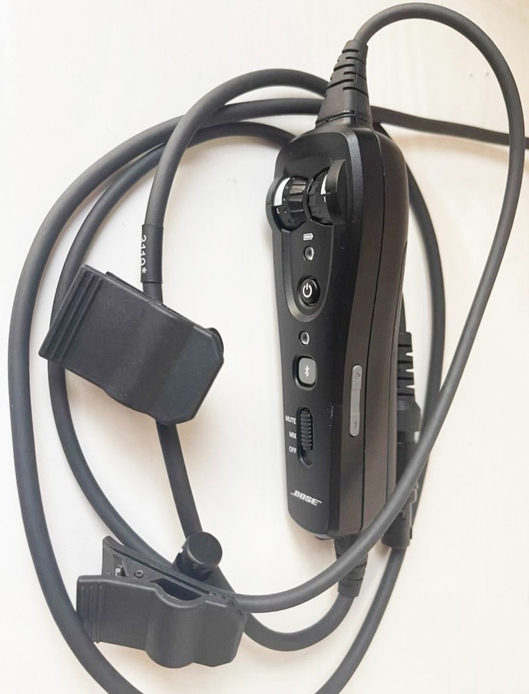 Bose A20 Bluetooth Control Module Triple Cable Boom Mic BOEING 6 Pin Plug Cord