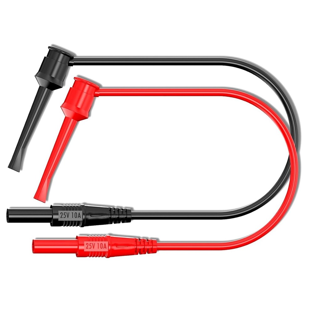 Flexible For Multimeter Testing Cables with Copper Hooks and Sockets 2PCs