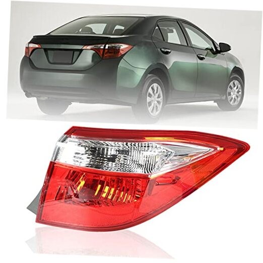 Outer Passenger Side Rear Brake Tail Light Assembly Replacement for Corolla