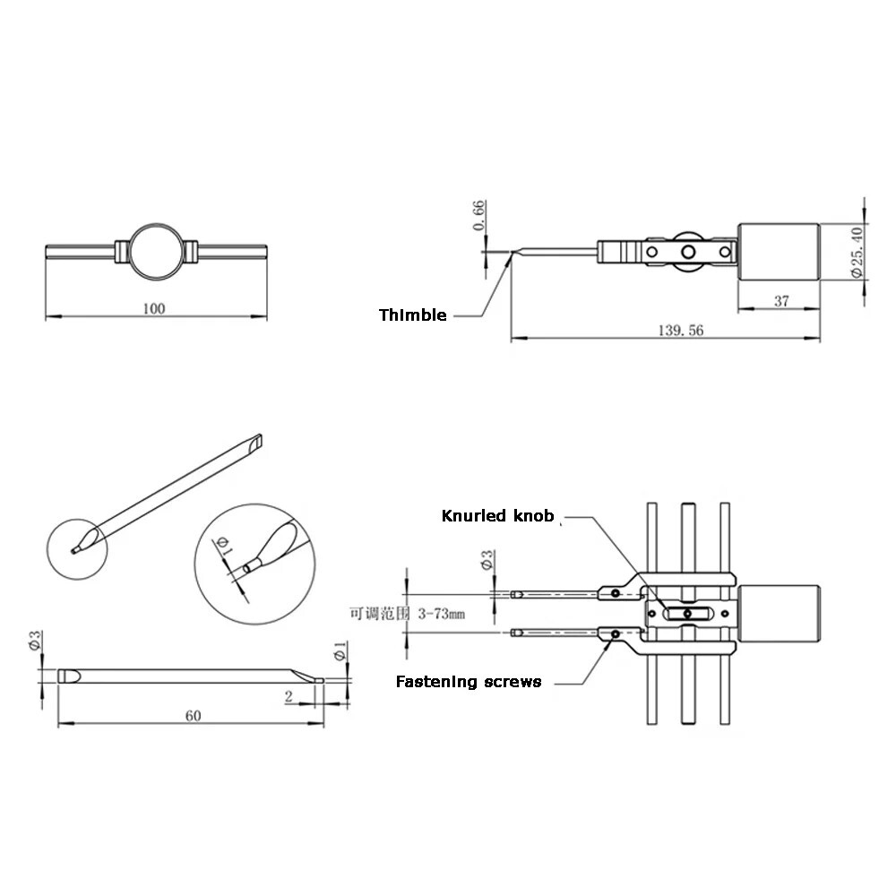 Lens Mounting Tool Optical Retaining Ring Adjustable Pitch Universal Wrench