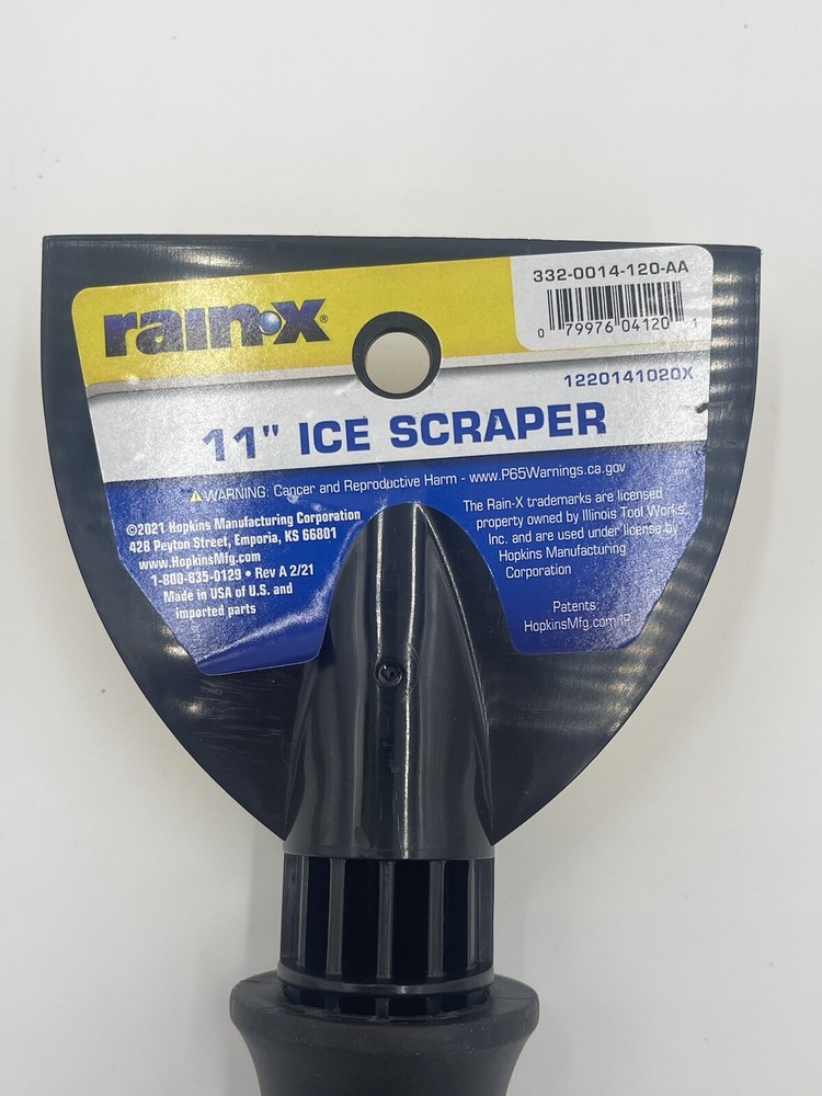 rainX 11" Ice Scraper for Icy Windows Windshield Winter Dual Sided Strong Handle
