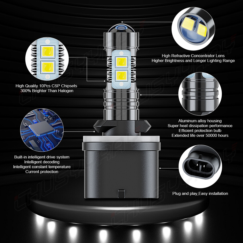 880 LED Headlight Bulbs High Low Beam 6000K For ARCTIC CAT 250 300 400 500 650