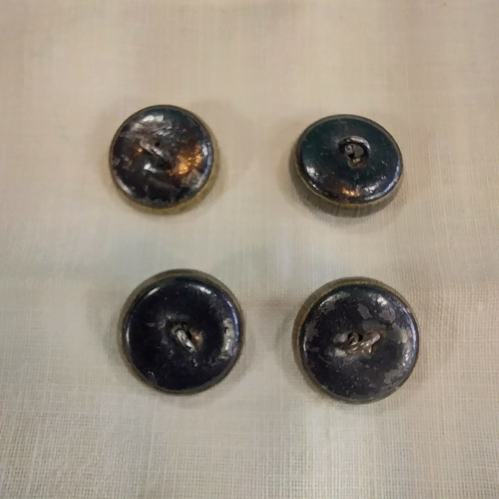 Pewter Etched Flower Vintage Buttons 4-pack