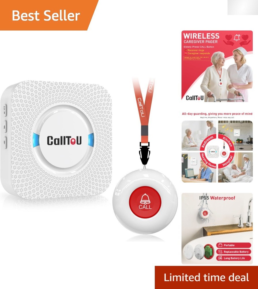 Nurse Alert System - Waterproof Call Button with Touch Control & 500+ ft