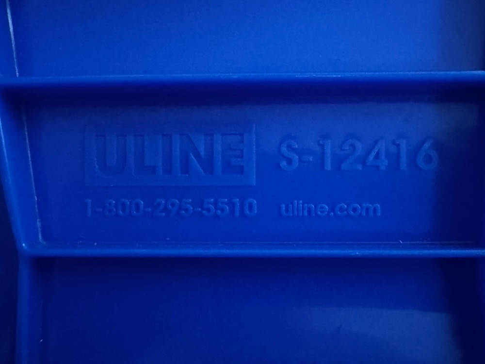 Uline S-12416 Plastic Stackable Bin Blue