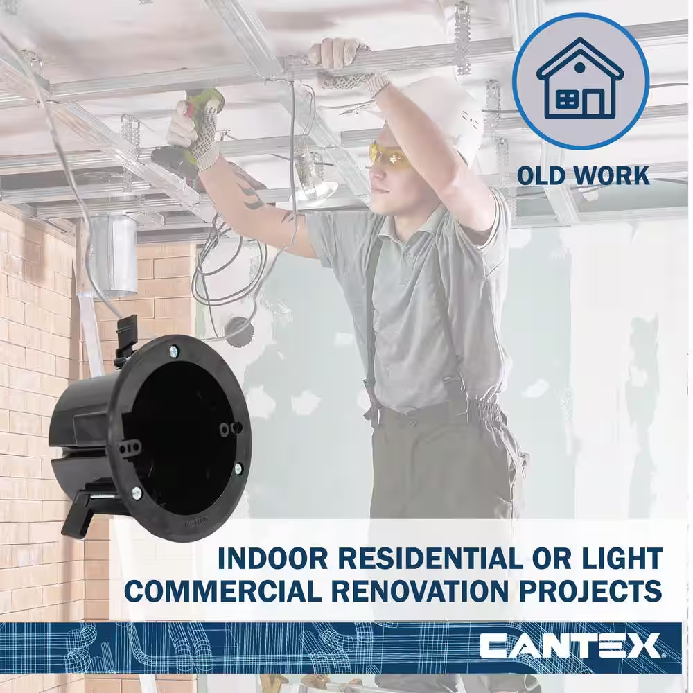 Old Work 18 Cu. In. round Electrical Ceiling Box