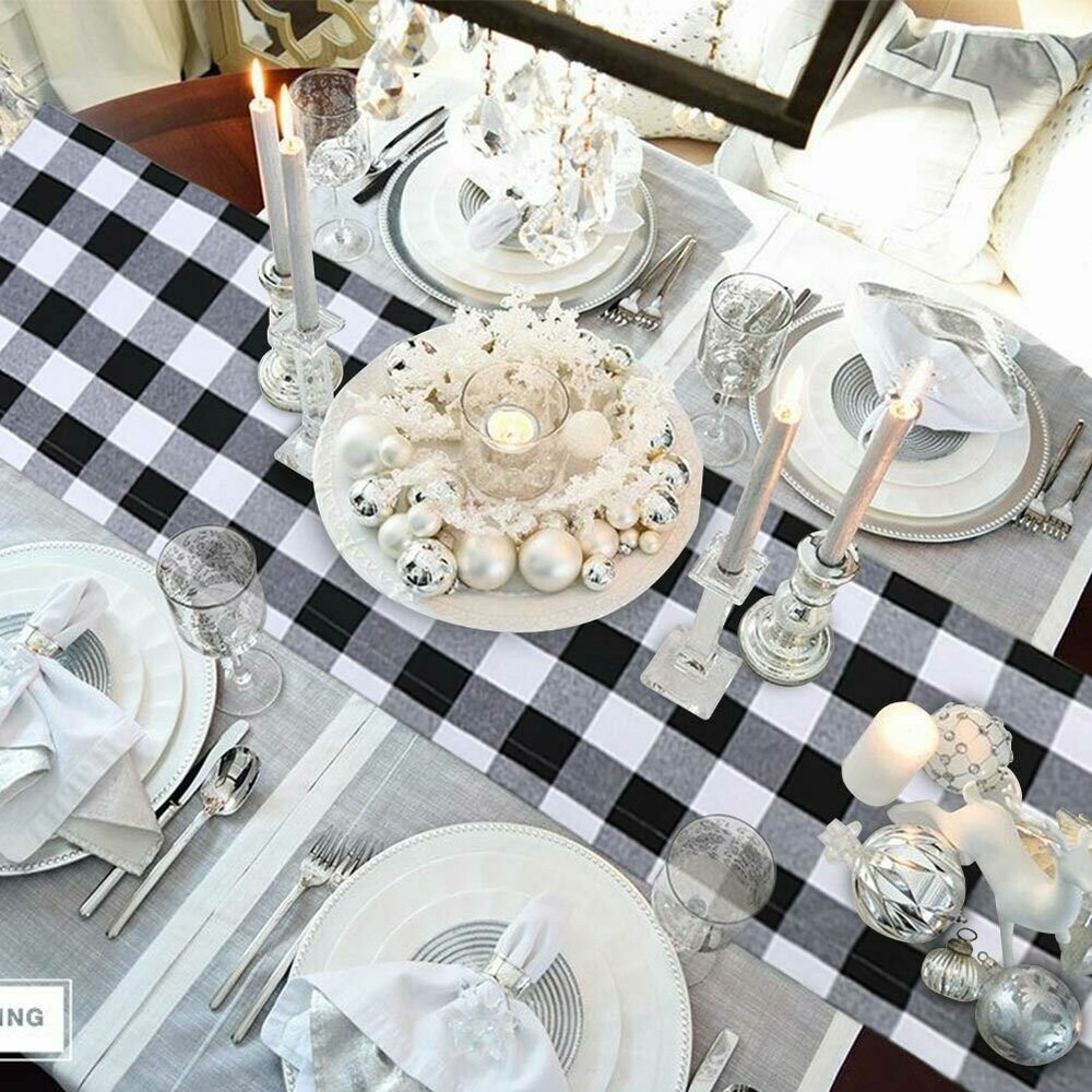 Rustic Charm: Buffalo Plaid Table Runner - 14x108 Inches