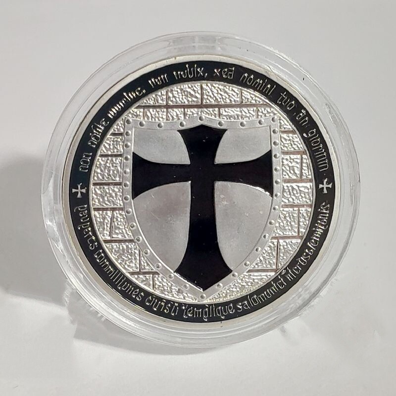 Commemorative Token Black Cross Salomonic Crusader Templar Knight Silver Version