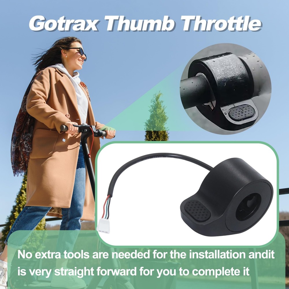 Electric Scooter Thumb Throttle Replacement with Female Plug, Compatible wit...