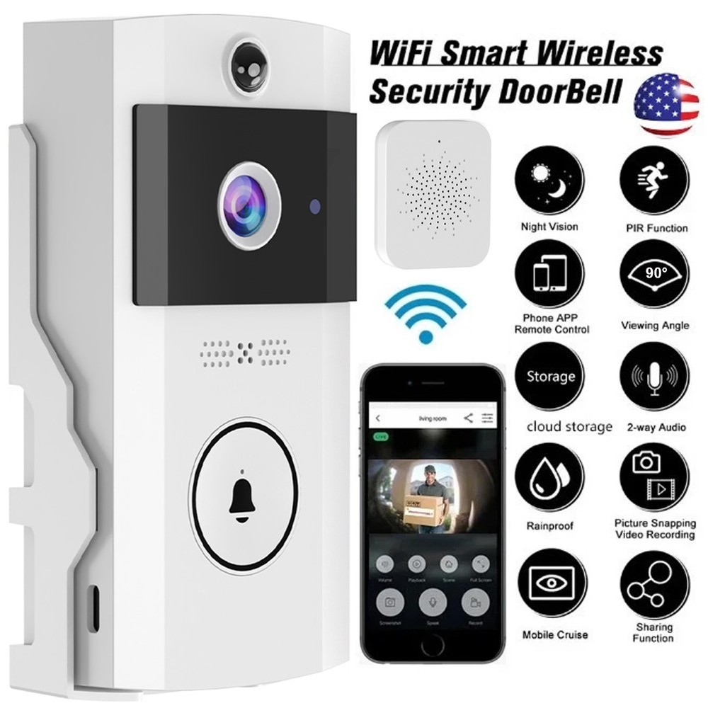 Smart WiFi Video Doorbell Wireless Door Bell Phone Ring Intercom Security Camera