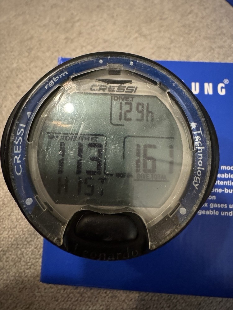 Cressi Leonardo Dive Computer Watch Scuba Nitrox New Battery Working