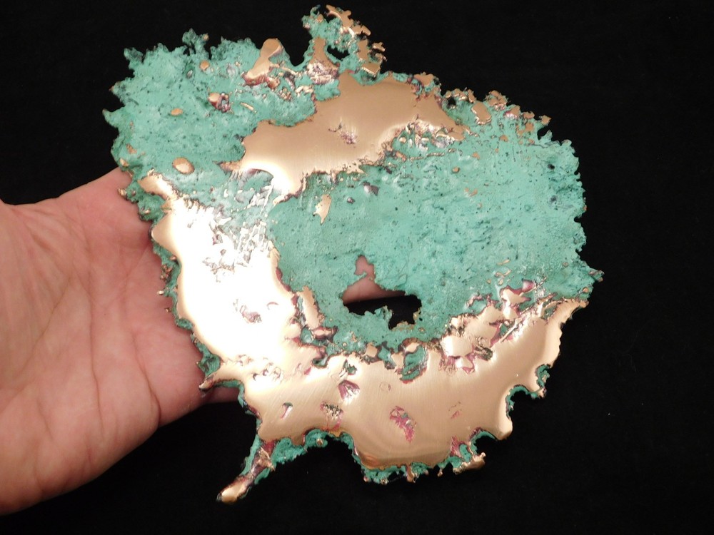 BIG! Bright Solid COPPER SPLASH Art Sculpture 429gr
