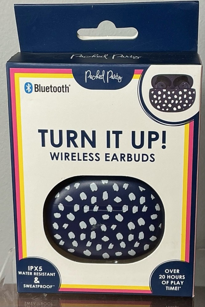 Packed Party "Spot On" Bluetooth True Wireless Earbuds Navy & white