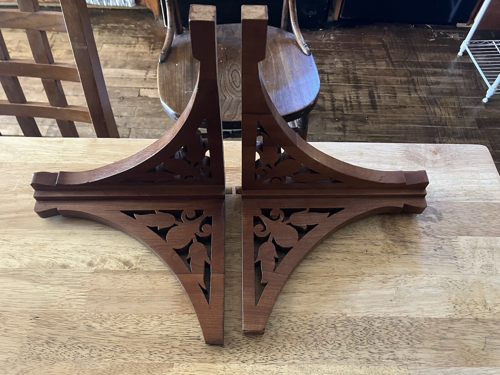 Carved Wooden Bracket Corner Piece Set Victorian Furniture Architectural Salvage