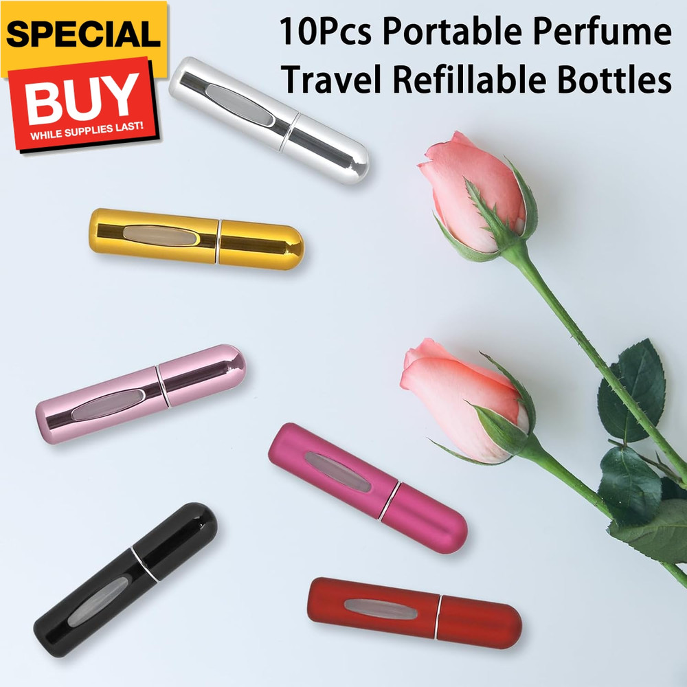 10PCS Mini Refillable Perfume Atomizer Bottle, Portable 5ml Spray Scent Pump Cas