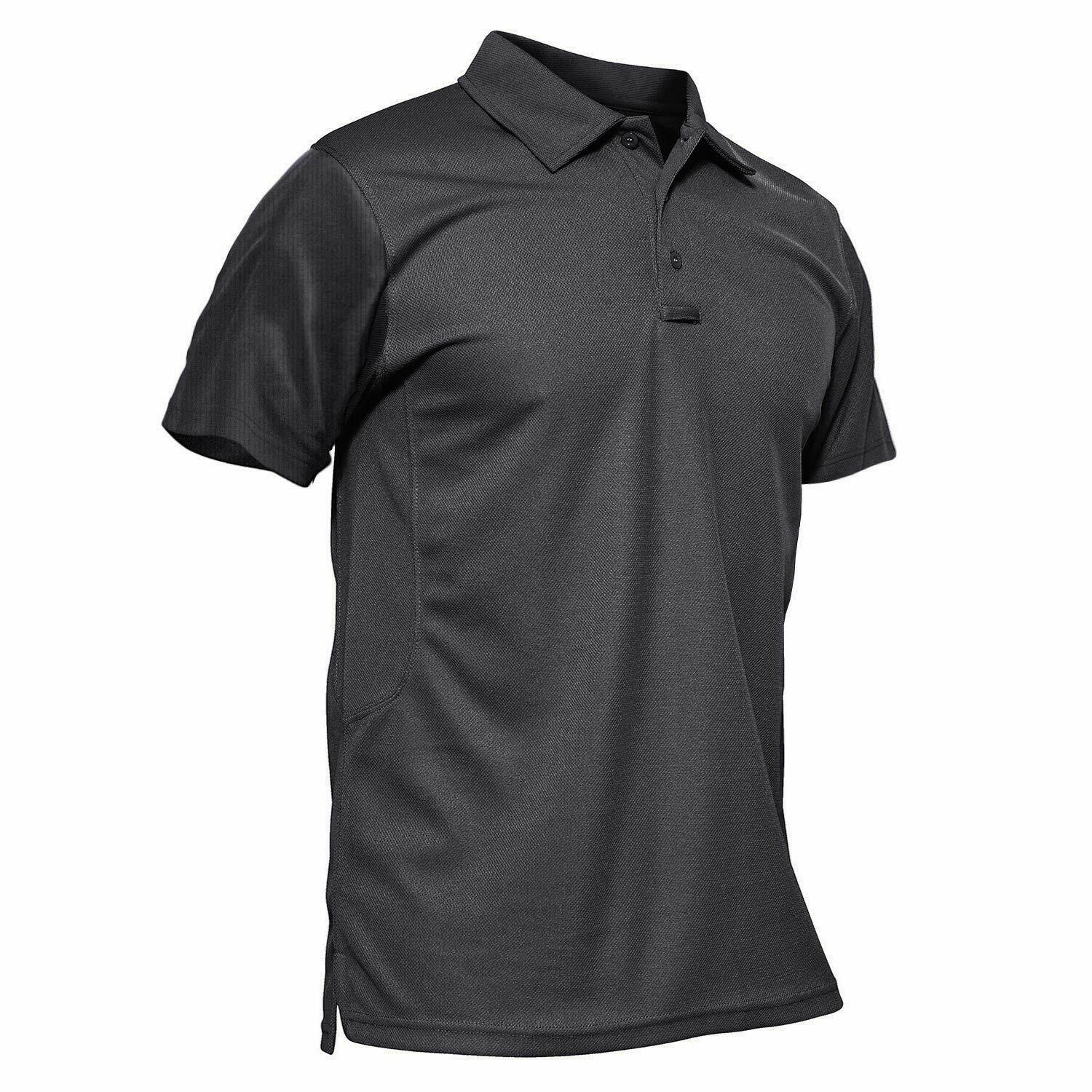 Men's Tactical Polo Shirt Quick Dry Short Sleeve Golf Work Tee