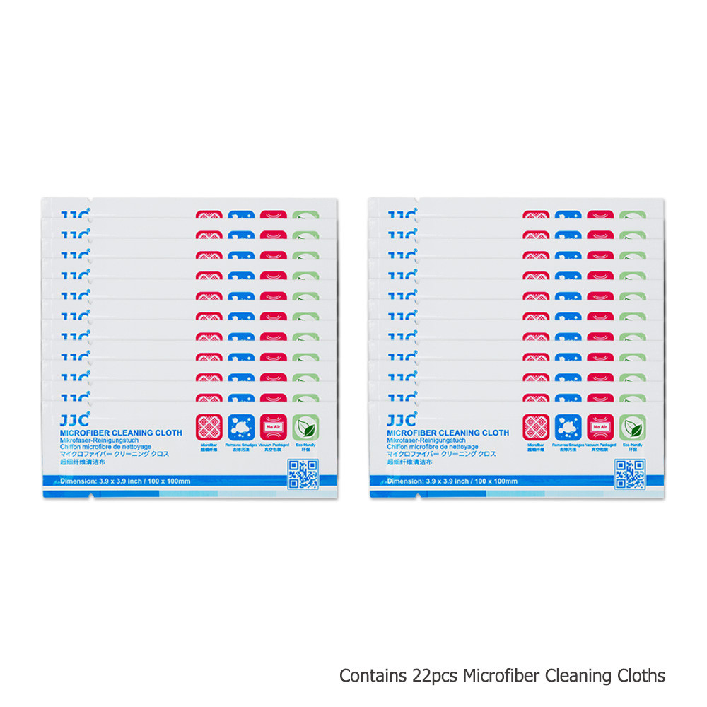 JJC 22PCS 3.9x3.9" Microfiber Cleaning Cloths for Camera Screen Lens Computers