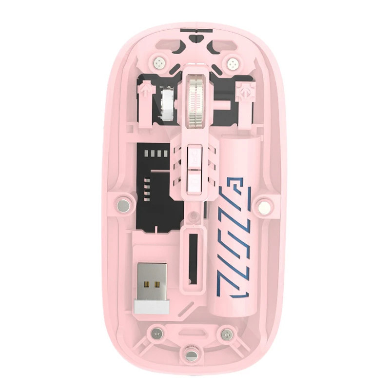 Transparent Dual Mode Wireless Mouse 2.4G Bluetooth Rechargeable Mouse Silence