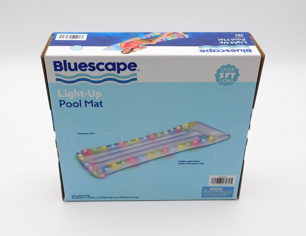 Bluescape LED Pool Raft – Inflatable Color-Changing LED Light-Up Pool Float