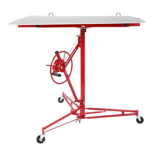 16' Drywall Lifter Panel Hoist Jack Rolling Caster Construction Lockable Tool