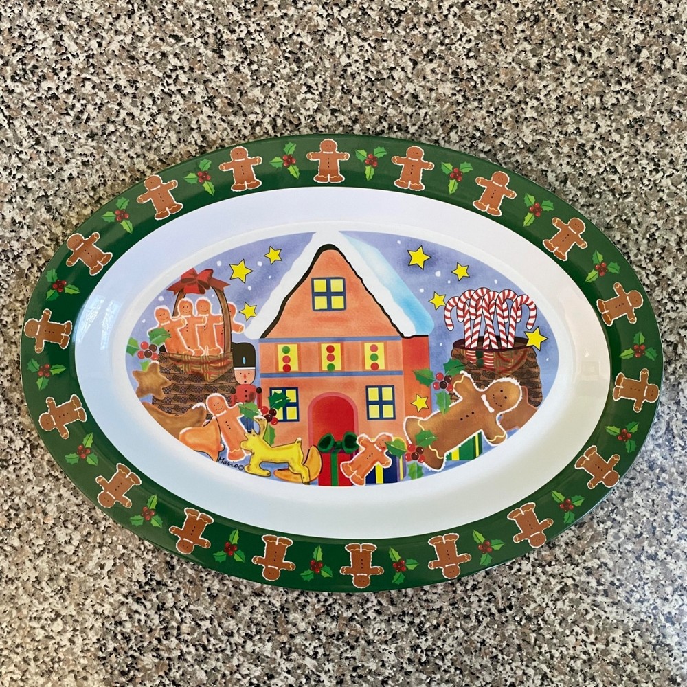 Gingerbread Man & House Melamine Serving Platter