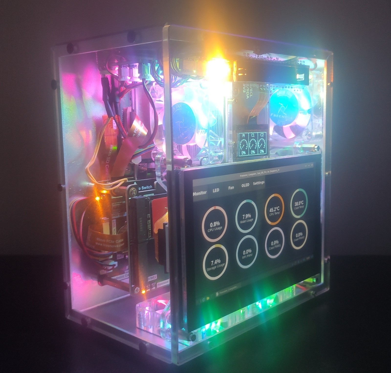 Raspberry Pi 5 8GB - 120GB Nvme SSD - 4.3" Screen NAS - Crypto Node - Emulation