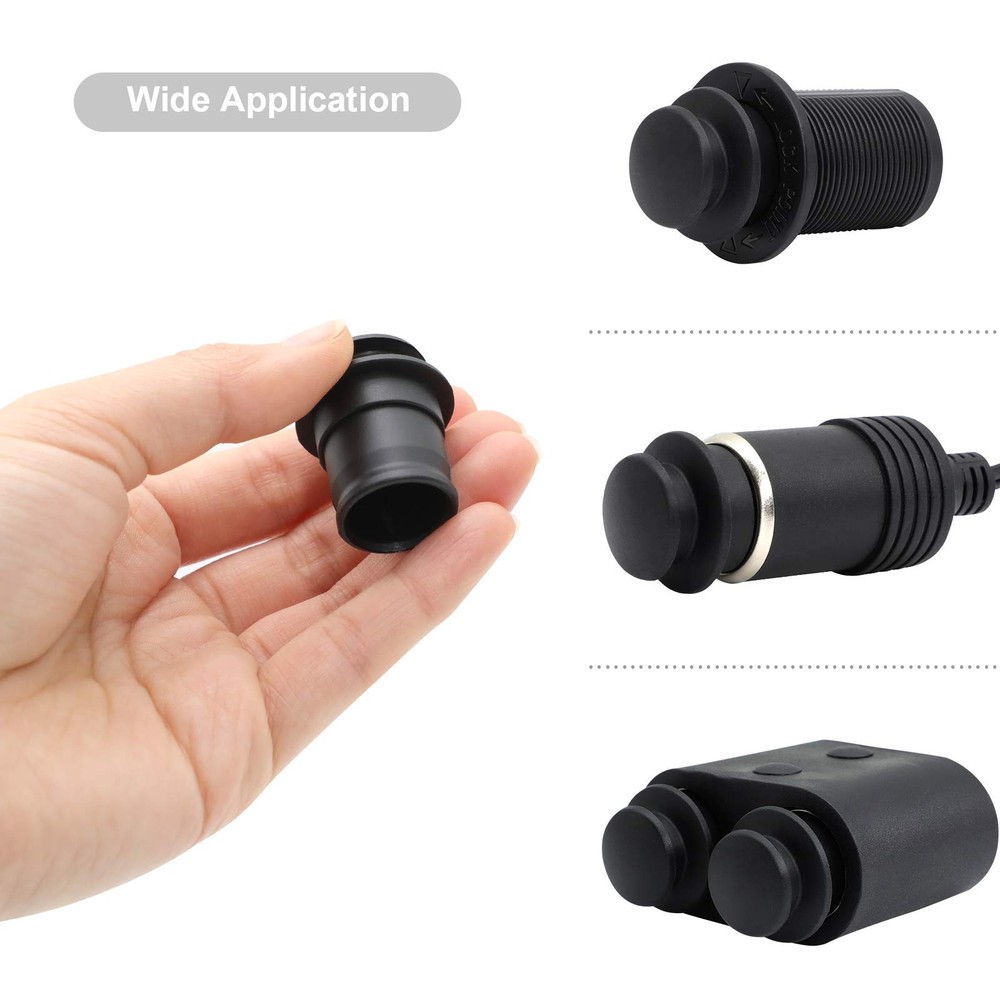 ZHSMS Universal Cigarette Lighter Cover Cap Waterproof Dustproof Black