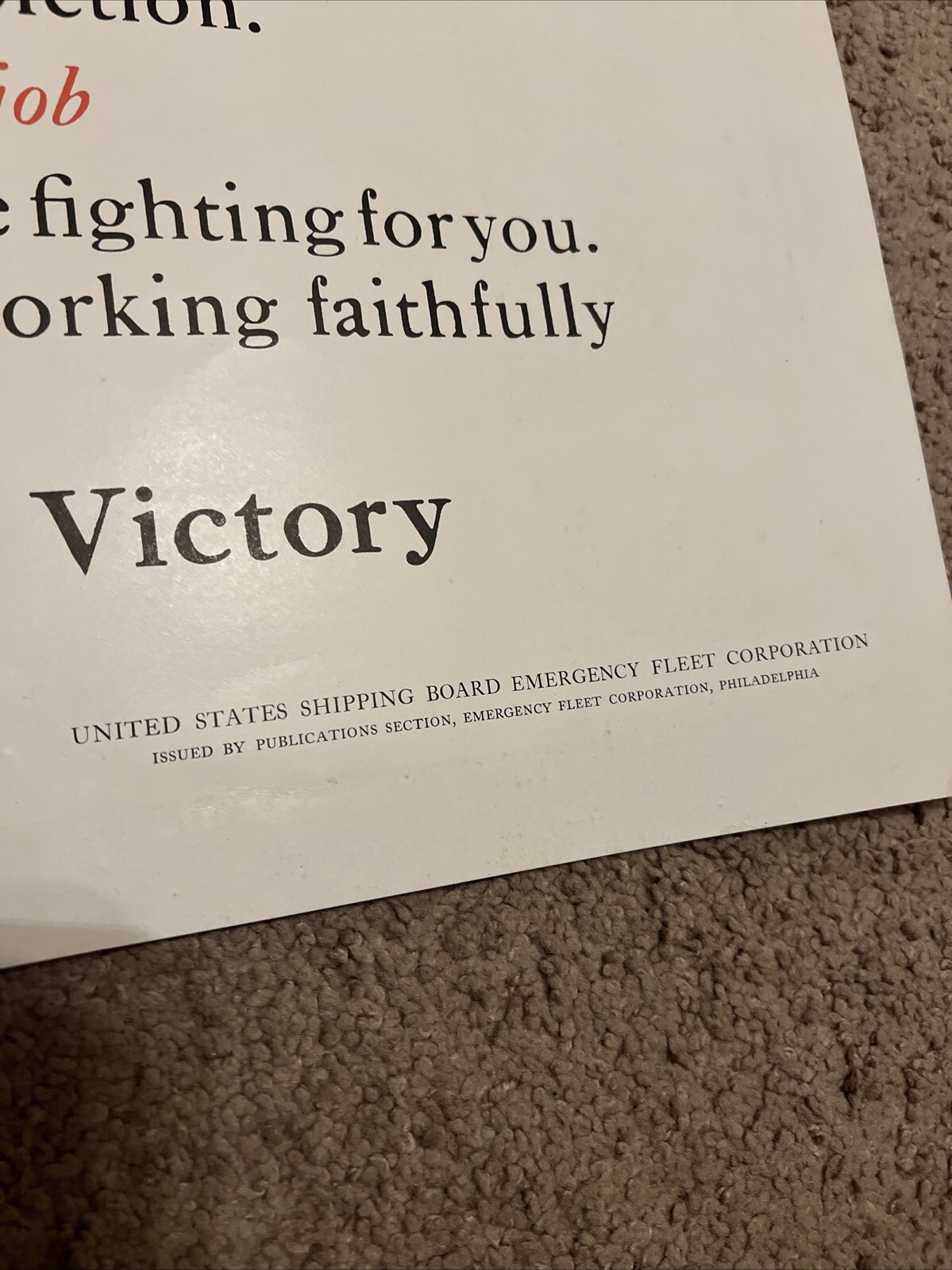 WWI Poster The Ships Are Coming Original Victory