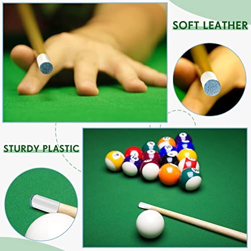 100 Pack Slip On Pool Cue Tips Replacements 4 Sizes Billiard Cue Tips