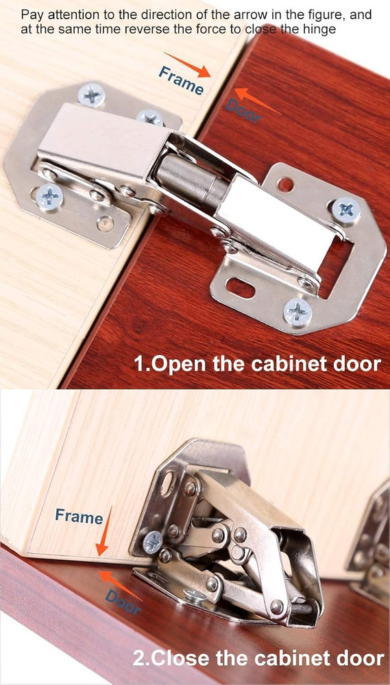 4-Pack Hidden Hinges for Cabinet Doors Frameless, Concealed Cabinet Hinges, Surf