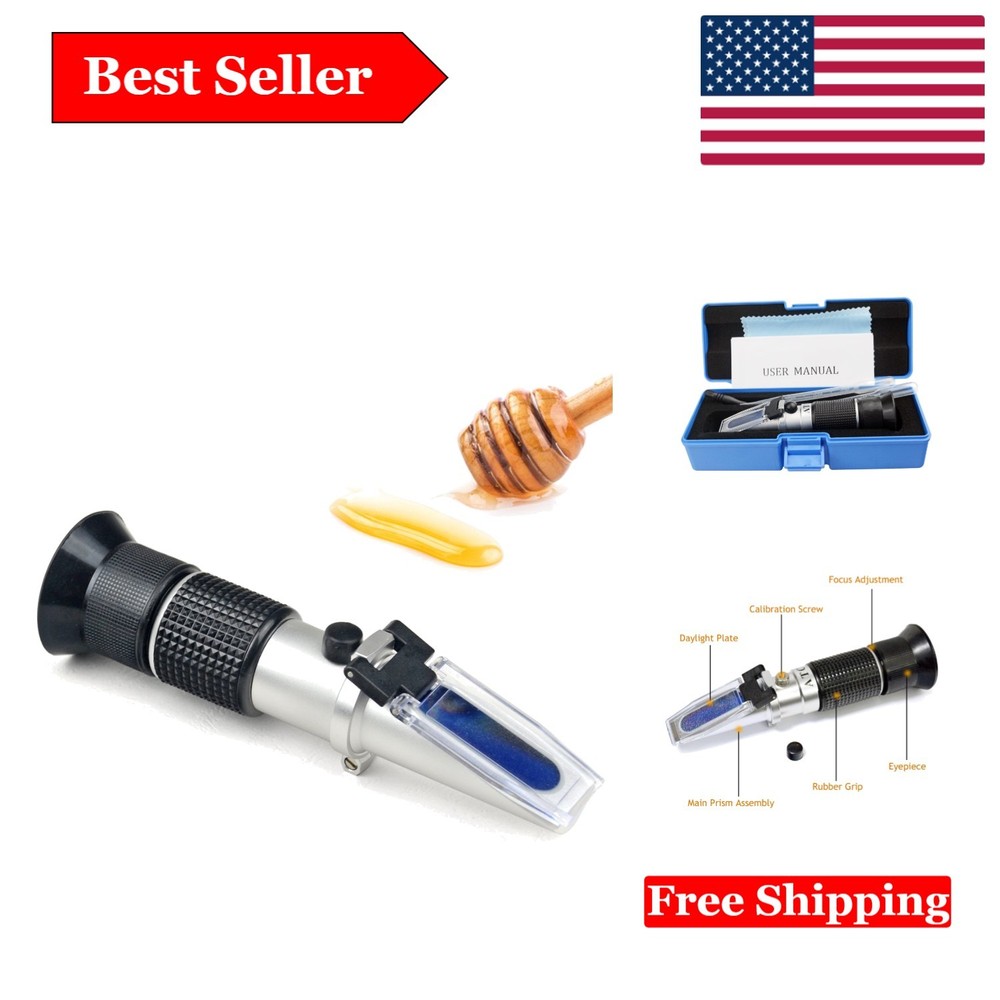 3-in-1 Honey Refractometer for Moisture, Brix & Baume - Precise, Durable, Ide...