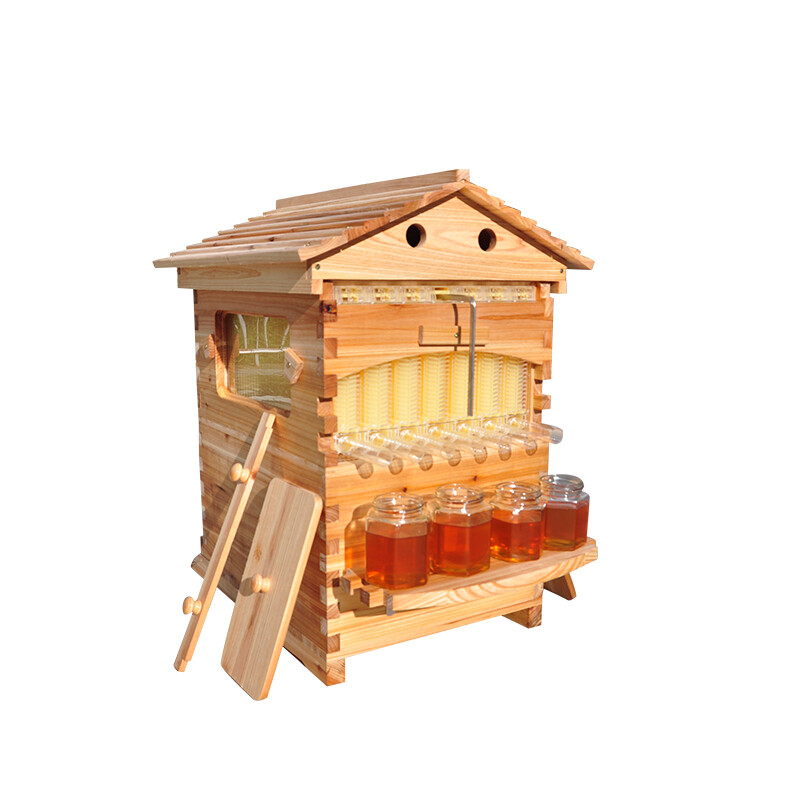 Auto Shed Bee Hive Boxes + 7x Bee Frames Honey Bee Hive House Beekeeping Frames