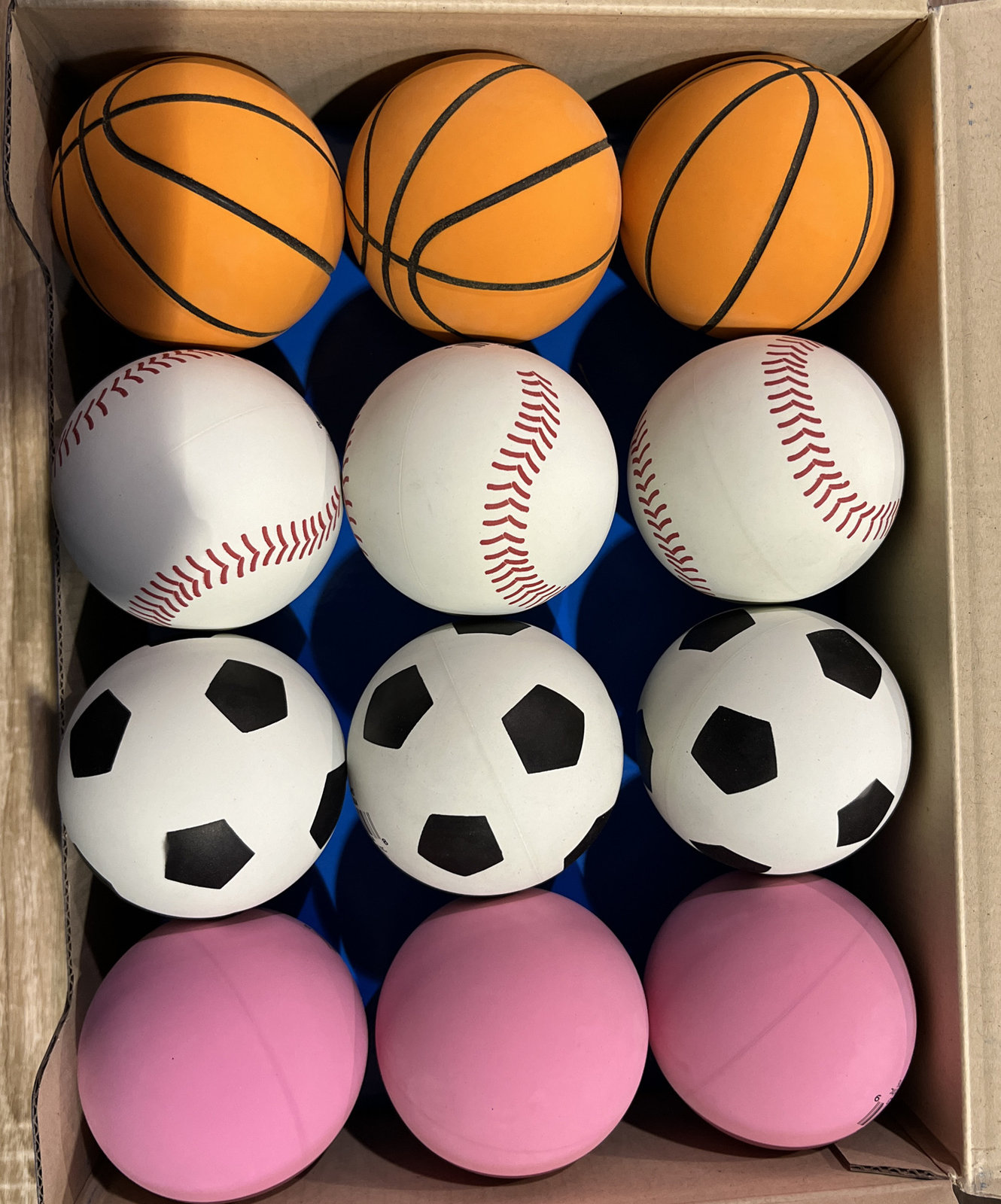 BOUNCY SPORT BALLS ( 24 pack assorted 2 inch each )