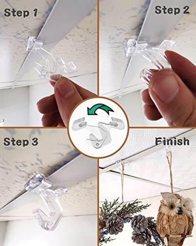 Clear Drop Ceiling Hooks Classroom Decorations - 12 Pack Polycarbonate 12Pack