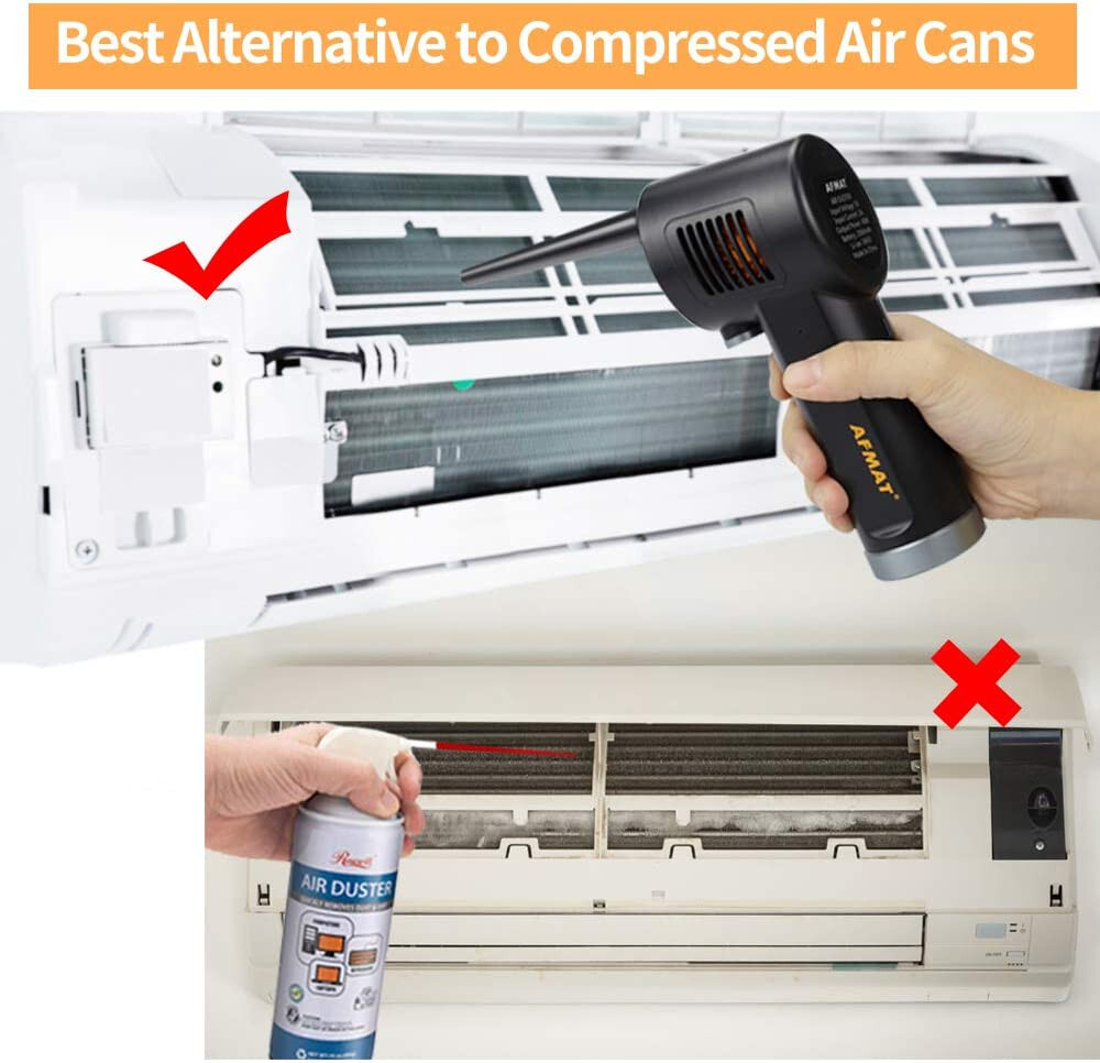 AFMAT Compressed Air Can Computer Cordless Duster Electric PC Keyboard Household