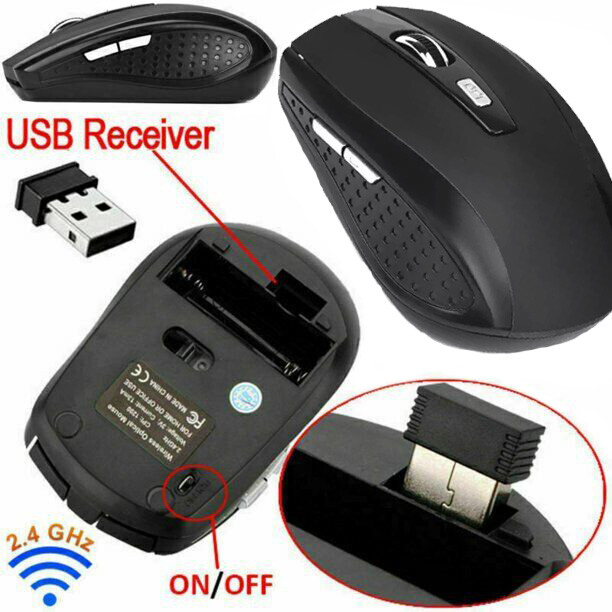 2.4GHz Wireless Optical Mouse Mice & USB Receiver For PC Laptop Computer DPI USA