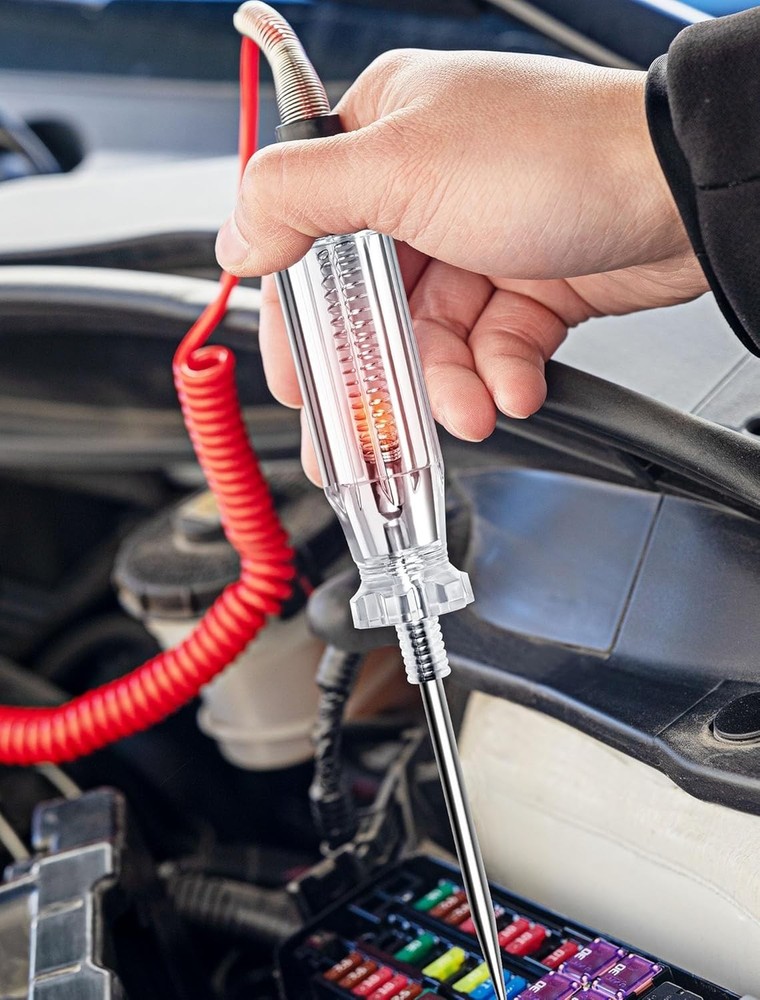 Heavy Duty 6-24V Circuit Tester with Replacement Bulb & Sharp Probe for Vehicles