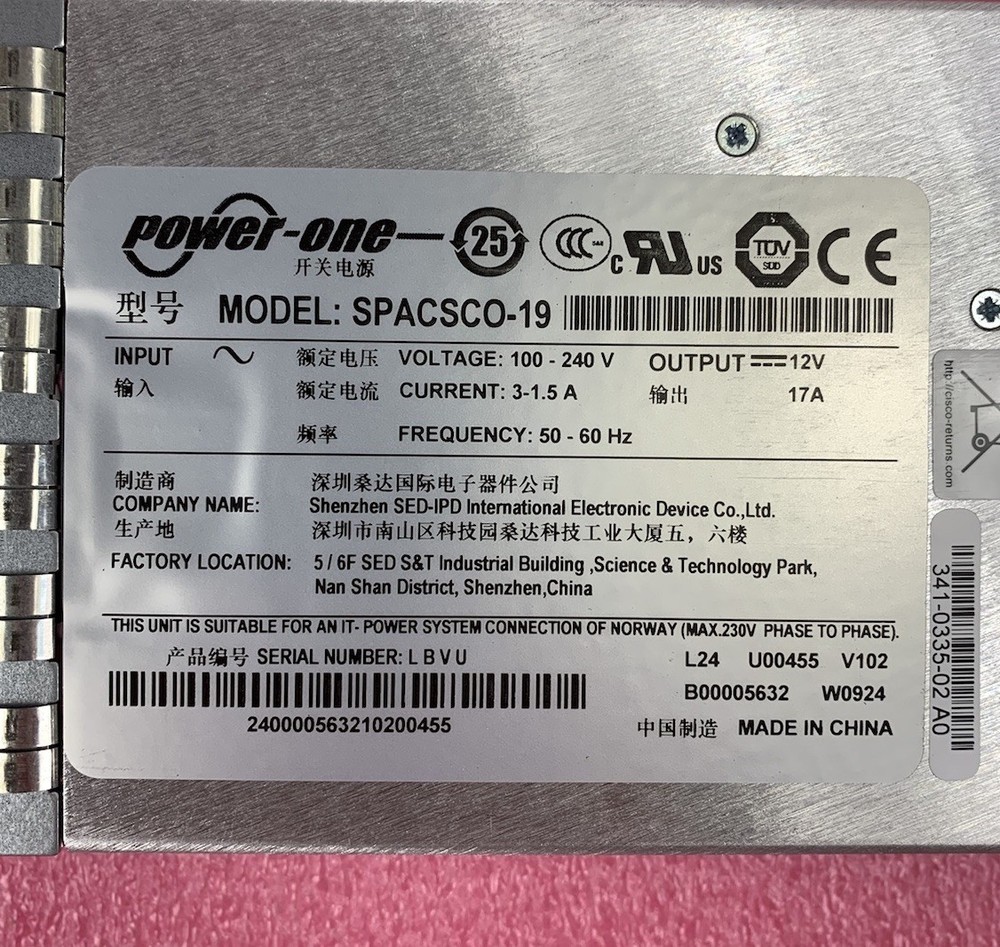Power One SPACSCO-19 Power Supply