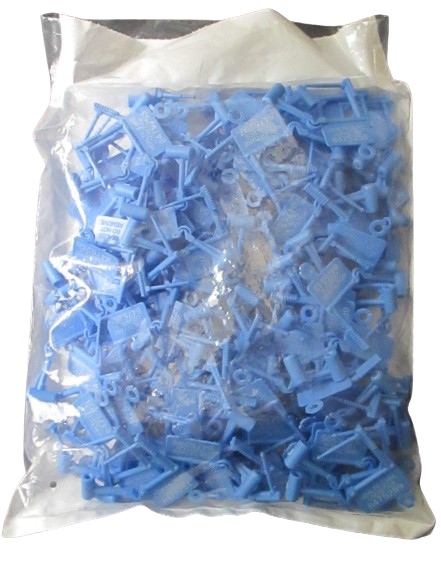 100 - Plastic Padlock Seals, Drug Lock Consecutively Numbered, Blue 7906