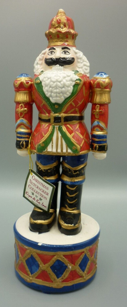 Nutcracker Christmas Ceramic Music Box Nutcracker March Suite  Kiyo & Ko 10.5”