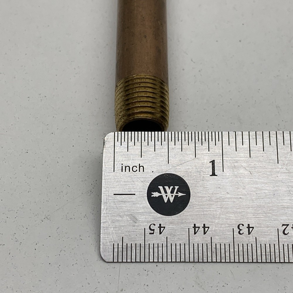 (6-Pack) Brass Pipe Nipple Fitting 1/4" NPT Thread x 3" Length
