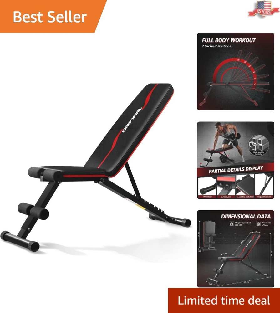 Durable Strength Training Bench with 7 Adjustable Positions for Home Gym