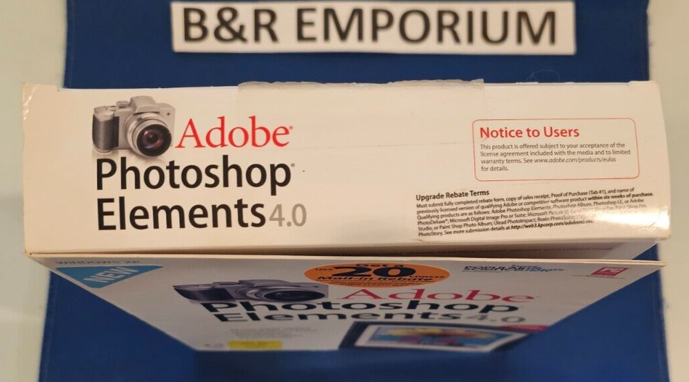 Adobe Photoshop Elements 4.0 (2005 Adobe Systems) - Used CD-ROM + 206-page book