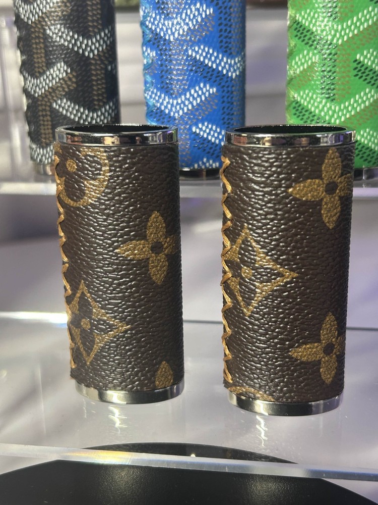 Designer Leather Lighter Case Brown Design