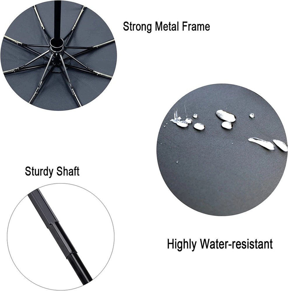 Travel Essentials Umbrella Windproof Compact Collapsible Light, Automatic, Stron