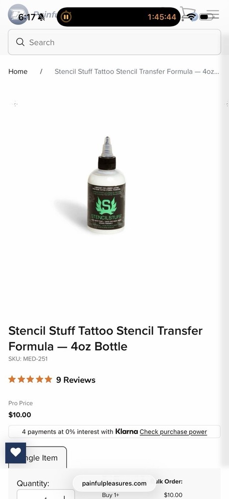 Stencil Stuff Tattoo Stencil Transfer Formula Non-Toxic Stencil Solution 4oz