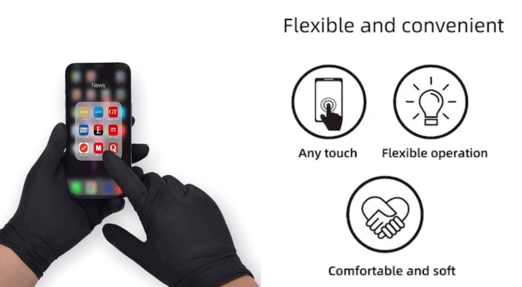 First Glove Black Industrial Disposable Nitrile Gloves 6 Mil Latex & Powder Free