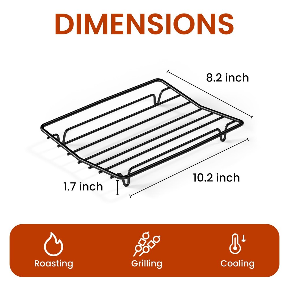 TreeLen Roasting Rack for Pan,Baking Cooking, 10*8'', Black