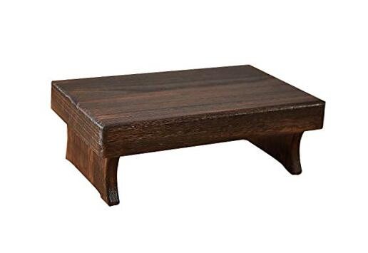 Wood Step Stool, Portable Rectangle Bed Stool, Small Step Ladder for Kitchen &