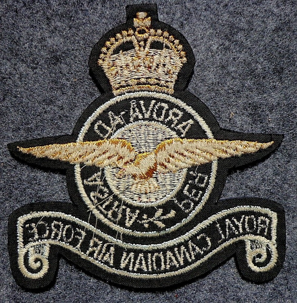 WWII RCAF Patch Collection (3), for Jacket/ Flightsuit, King's Crown, Excellent!